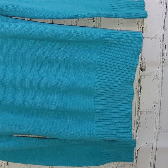 Fair Isle Knit Skull Derek Heart Blue Green Hoodie Sweater L Large Y2K - Picture 7 of 8